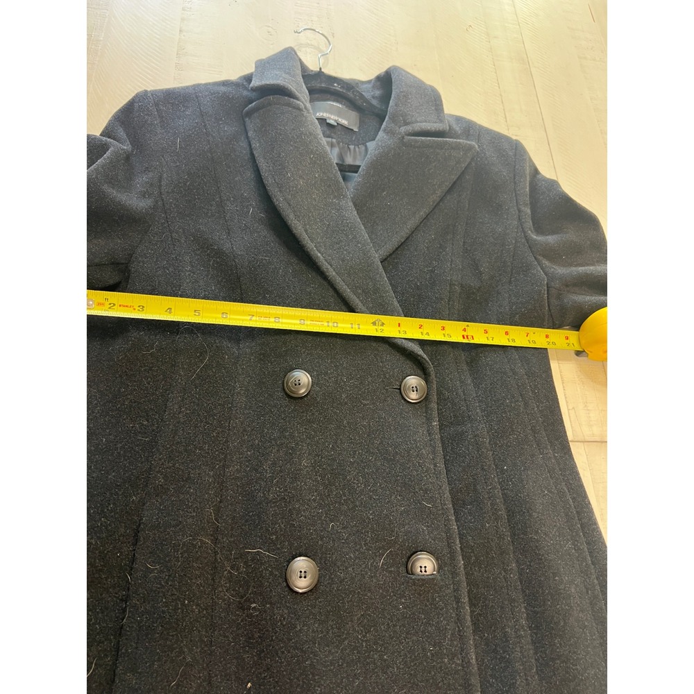 NWT Jones New York Cashmere Wool Blend Maxi Coat Charcoal Black Womens 14 - Picture 8 of 9